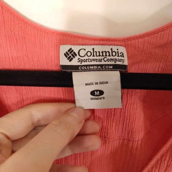 Columbia Woman's Chic Pink Ruffle Sleeveless Top M - Picture 3 of 6